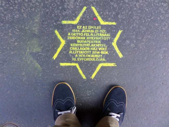 Yellow stars in Budapest remind Hungarians of the Holocaust and the houses where Jews were forced to live after June 1944. Photo: C. Adam.