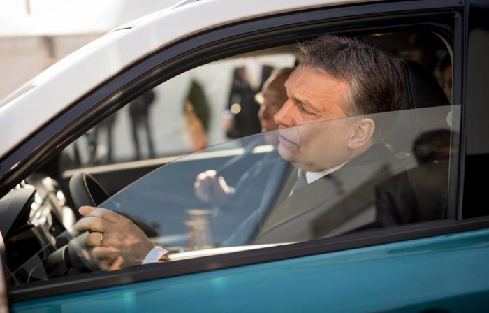 Mr. Orbán drives away... Photo: Facebook.