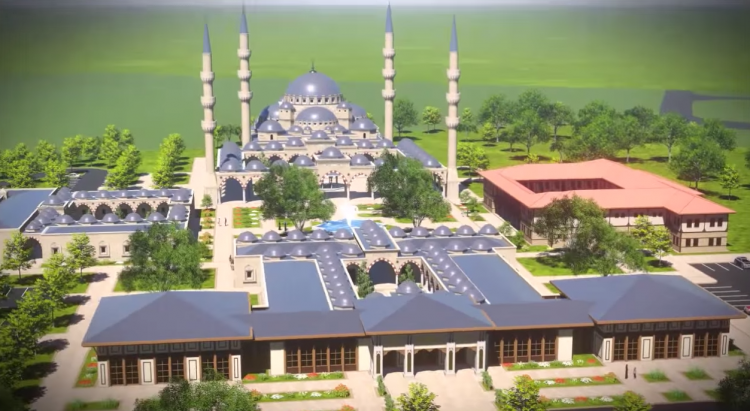 The drawings depicting a proposed mega mosque and Islamic Centre in Budapest. 