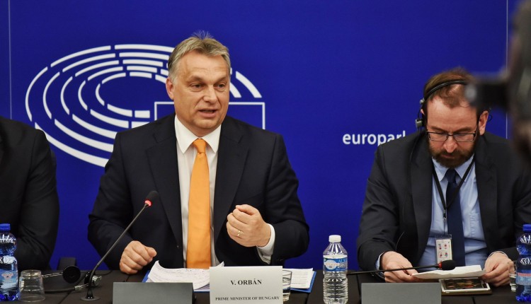 Prime Minister Orbán on Tuesday, in the European Parliament.