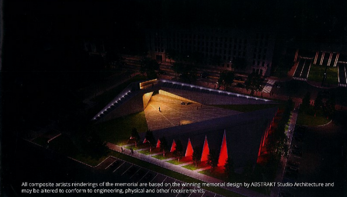 The Victims of Communism memorial in ottawa, with planned night-time illumination. Source: Scan of the Tribute to Liberty brochure.