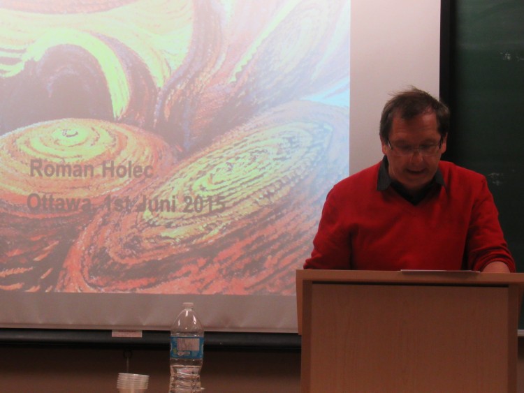 Roman Holec (Institute of History of the Slovak Academy of Sciences, Bratislava/Pozsony) presenting during Day 2 on futurism and visions of utopia and dystopia in Hungary and Central Europe during the early 20th Century. Photo: C.A.