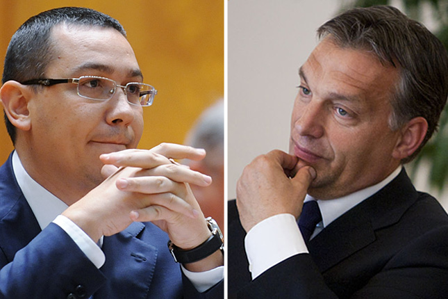 The two Vic(k)tors: Victor Ponta of Romania (left) and Viktor Orbán of Hungary (right).