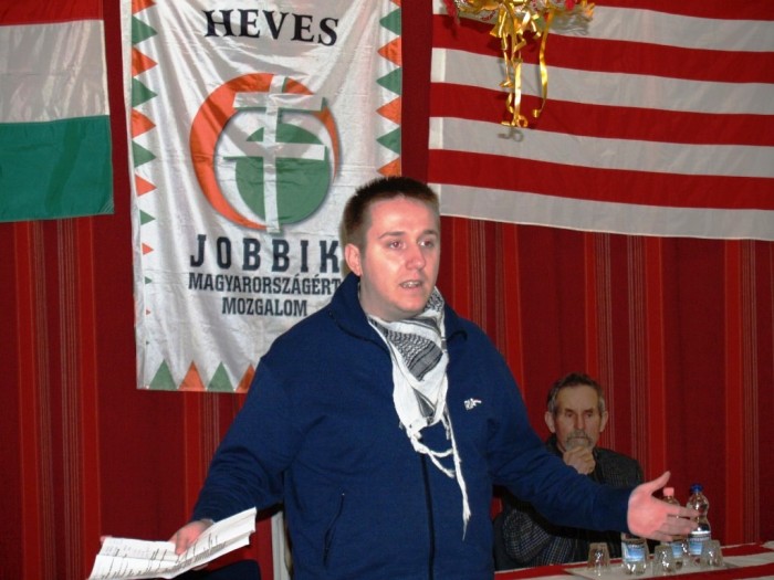 FankaDeli at a Jobbik meeting.