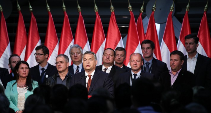 Viktor Orbán speaks after his referendum was declared invalid by the National Election Office. 