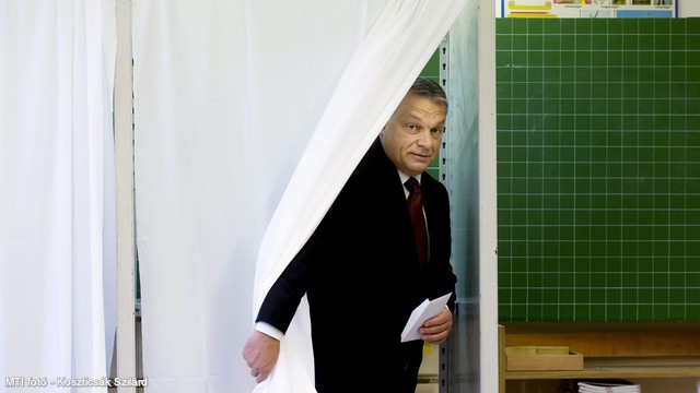 Prime Minister Viktor Orbán was among the first to cast a ballot in the national referendum on "migrant quotas." Photo: MTI.