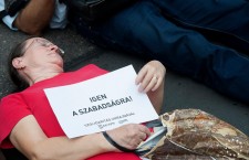 Solidarity with Ukraine protest in Budapest on August 30th, 2014. Photo: Együtt-PM