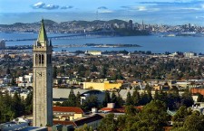 University of California at Berkeley The Campanile (University Bell Tower) overlooking San Francisco Bay.