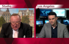 Andrew Neil (left) interviews Ben Shapiro (right) on the BBC...and Mr. Shapiro walks out minutes after this exchange.